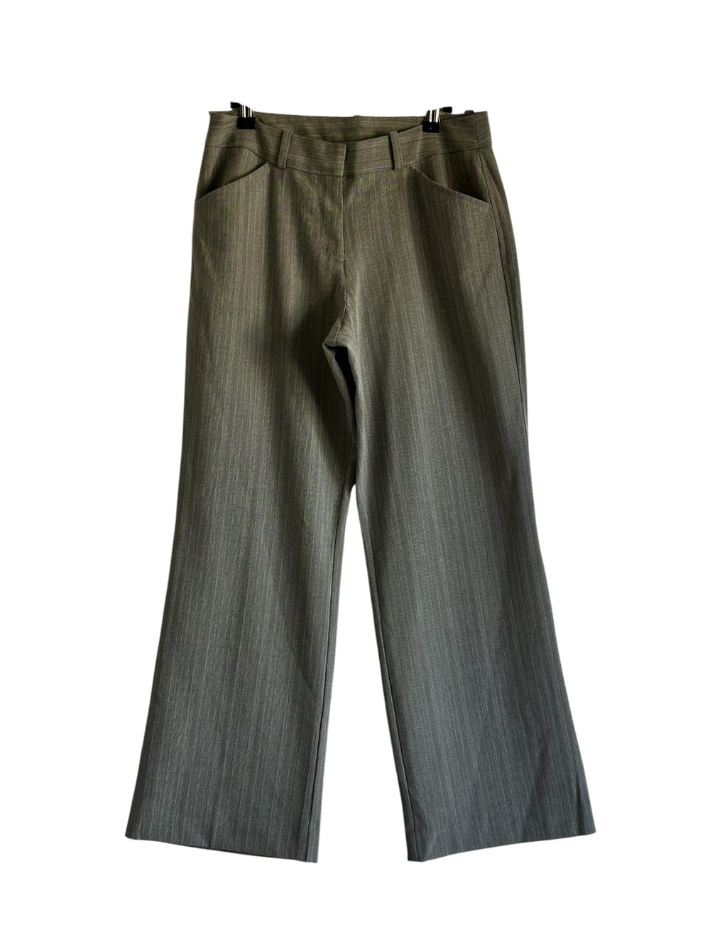 Worthington Modern Fit Gray Pinstripe Wide Leg Career Pants Petite 8P Office